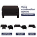 Black 3 Piece Set Comfy Sofa Couch 3-Seater & Loveseat Sofa with Storage Ottoman for Living Room with USB, Side Pockets, Pillows included - Sweatfully