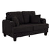 Black 3 Piece Set Comfy Sofa Couch 3-Seater & Loveseat Sofa with Storage Ottoman for Living Room with USB, Side Pockets, Pillows included - Sweatfully