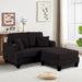 Black 3 Piece Set Comfy Sofa Couch 3-Seater & Loveseat Sofa with Storage Ottoman for Living Room with USB, Side Pockets, Pillows included - Sweatfully