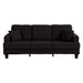Black 3 Piece Set Comfy Sofa Couch 3-Seater & Loveseat Sofa with Storage Ottoman for Living Room with USB, Side Pockets, Pillows included - Sweatfully