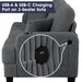 Dark Gray 3 Piece Set Comfy Sofa Couch 3-Seater & Loveseat Sofa with Storage Ottoman for Living Room with USB, Side Pockets, Pillows included - Sweatfully