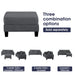 Dark Gray 3 Piece Set Comfy Sofa Couch 3-Seater & Loveseat Sofa with Storage Ottoman for Living Room with USB, Side Pockets, Pillows included - Sweatfully