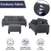 Dark Gray 3 Piece Set Comfy Sofa Couch 3-Seater & Loveseat Sofa with Storage Ottoman for Living Room with USB, Side Pockets, Pillows included - Sweatfully