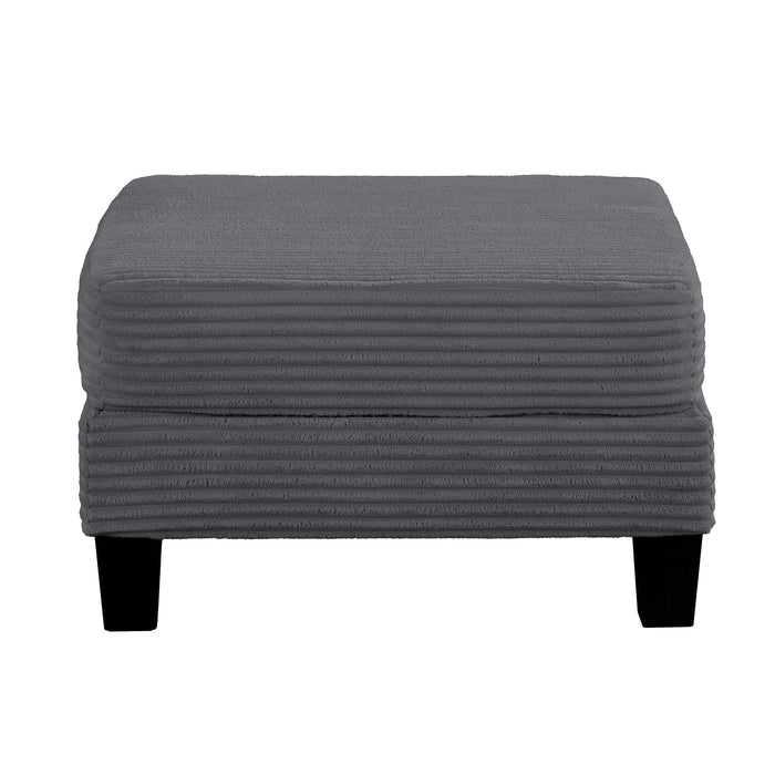 Dark Gray 3 Piece Set Comfy Sofa Couch 3-Seater & Loveseat Sofa with Storage Ottoman for Living Room with USB, Side Pockets, Pillows included - Sweatfully
