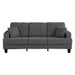 Dark Gray 3 Piece Set Comfy Sofa Couch 3-Seater & Loveseat Sofa with Storage Ottoman for Living Room with USB, Side Pockets, Pillows included - Sweatfully