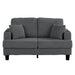 Dark Gray 3 Piece Set Comfy Sofa Couch 3-Seater & Loveseat Sofa with Storage Ottoman for Living Room with USB, Side Pockets, Pillows included - Sweatfully