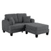 Dark Gray 3 Piece Set Comfy Sofa Couch 3-Seater & Loveseat Sofa with Storage Ottoman for Living Room with USB, Side Pockets, Pillows included - Sweatfully