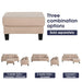 Beige 3-Piece Sofa Set with Storage Ottoman & USB Charging - Sweatfully