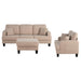 Beige 3-Piece Sofa Set with Storage Ottoman & USB Charging - Sweatfully