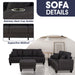 Dark Gray 3-Piece Sofa Set with Storage Ottoman & USB Charging - Sweatfully
