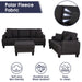 Dark Gray 3-Piece Sofa Set with Storage Ottoman & USB Charging - Sweatfully