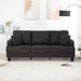 Dark Gray 3-Piece Sofa Set with Storage Ottoman & USB Charging - Sweatfully