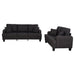 Dark Gray 3-Piece Sofa Set with Storage Ottoman & USB Charging - Sweatfully