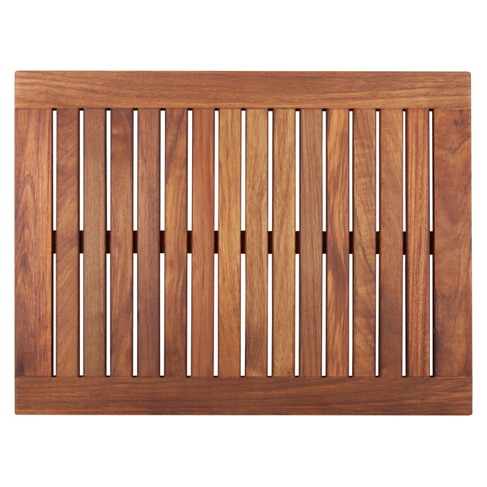 Juno Oiled Teak Shower and Bath Mat with Frame 23.6″ x 17.7″ - Sweatfully