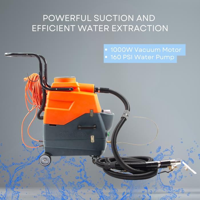 SM18H Heated Carpet and Upholstery Cleaning Machine - Dual-Tank Professional Carpet Extractor - Sweatfully