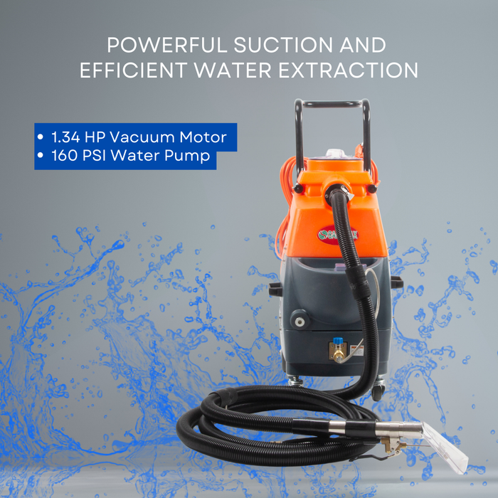 SM18H Heated Carpet and Upholstery Cleaning Machine - Dual-Tank Professional Carpet Extractor - Sweatfully