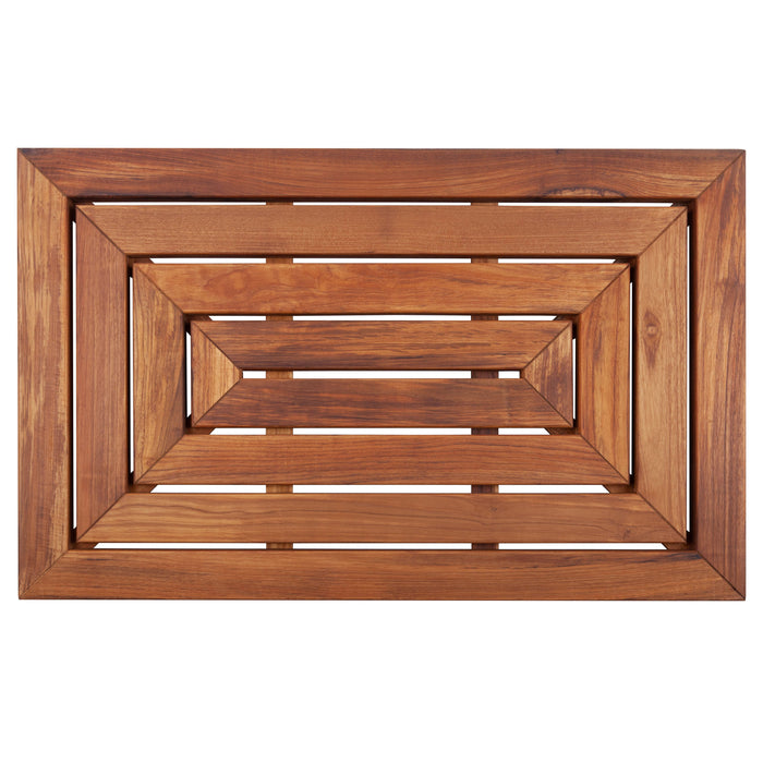 Aromi Oiled Teak Shower and Bath Mat 31.4″ x 19.6″ - Sweatfully