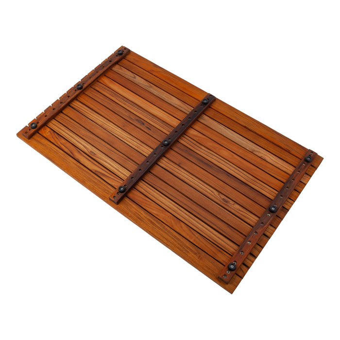 Durango Oiled Teak Shower and Bath Mat with Wide End Slat 31.4″ x 19.6″ - Sweatfully