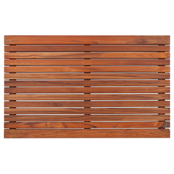 Durango Oiled Teak Shower and Bath Mat with Wide End Slat 31.4″ x 19.6″ - Sweatfully