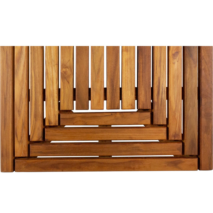 Denver Oiled Double Framed Teak Shower and Bath Mat 39" x 19" - Sweatfully