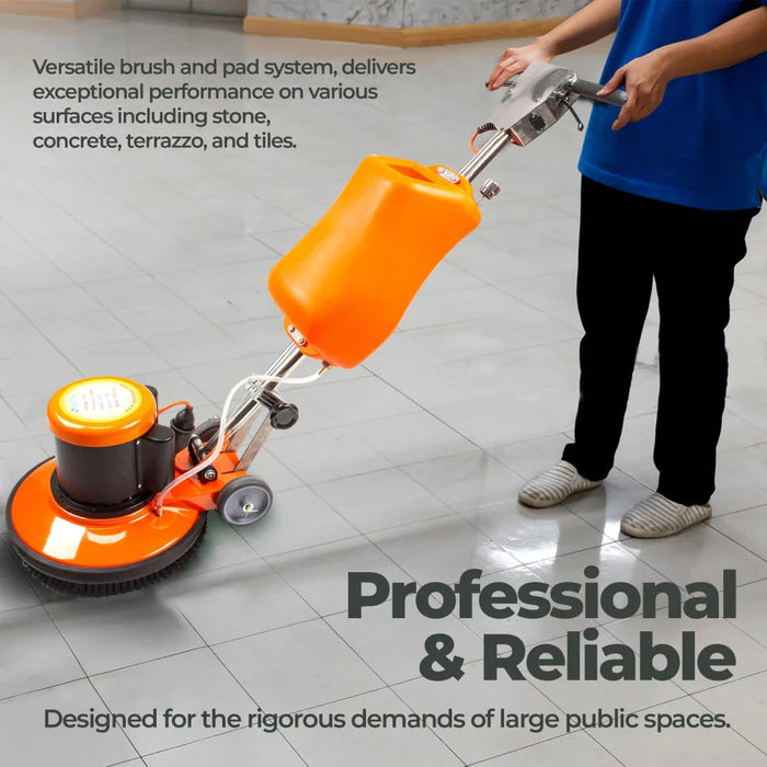 SM420AC 17" Professional Multi-Functional Floor Buffer Scrubber - High Power, Large Capacity for Industrial and Commercial Use - Sweatfully