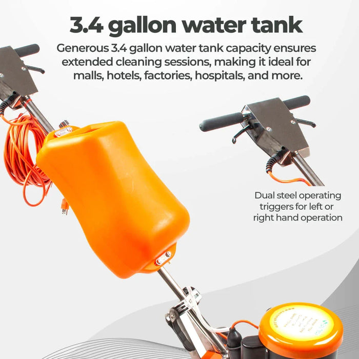 SM420AC 17" Professional Multi-Functional Floor Buffer Scrubber - High Power, Large Capacity for Industrial and Commercial Use - Sweatfully