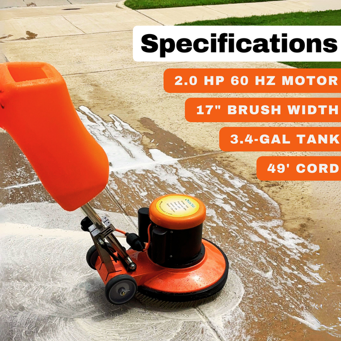 SM421AC 17" Professional Multi-Functional Floor Buffer Scrubber - High Power, Large Capacity for Industrial and Commercial Use - Sweatfully