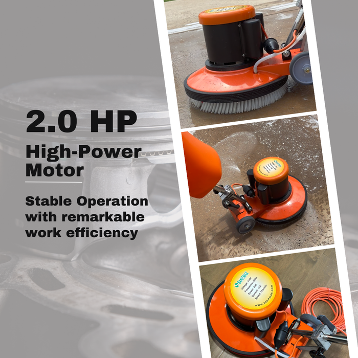 SM421AC 17" Professional Multi-Functional Floor Buffer Scrubber - High Power, Large Capacity for Industrial and Commercial Use - Sweatfully