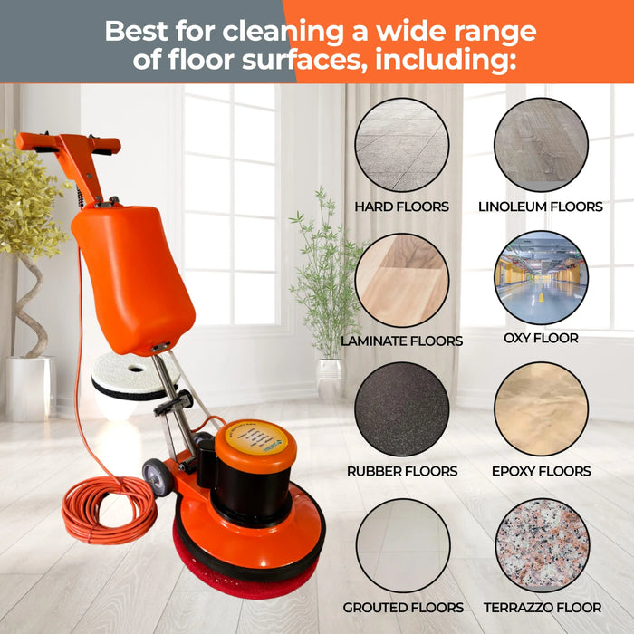 SM421AC 17" Professional Multi-Functional Floor Buffer Scrubber - High Power, Large Capacity for Industrial and Commercial Use - Sweatfully