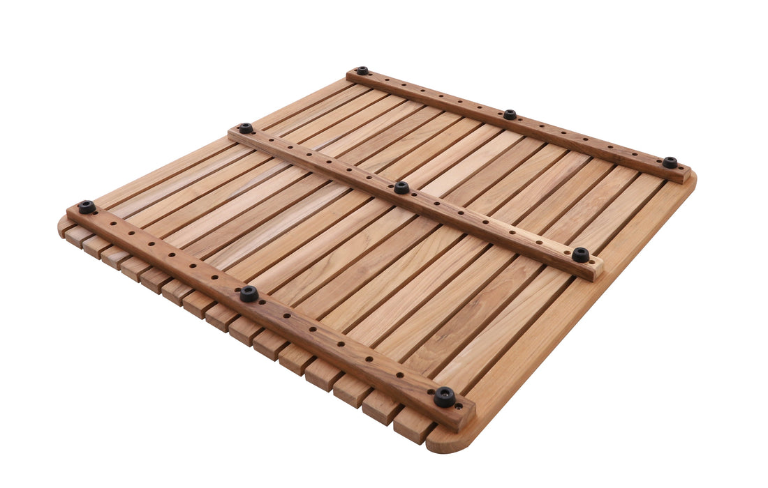 Yukon Teak Shower and Bathmat 24" x 24" - Sweatfully