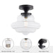 Solaria 1-Light Dark Brown Farmhouse Semi Flush Mount Ceiling Light - Sweatfully