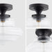 Solaria 1-Light Dark Brown Farmhouse Semi Flush Mount Ceiling Light - Sweatfully