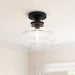 Solaria 1-Light Dark Brown Farmhouse Semi Flush Mount Ceiling Light - Sweatfully