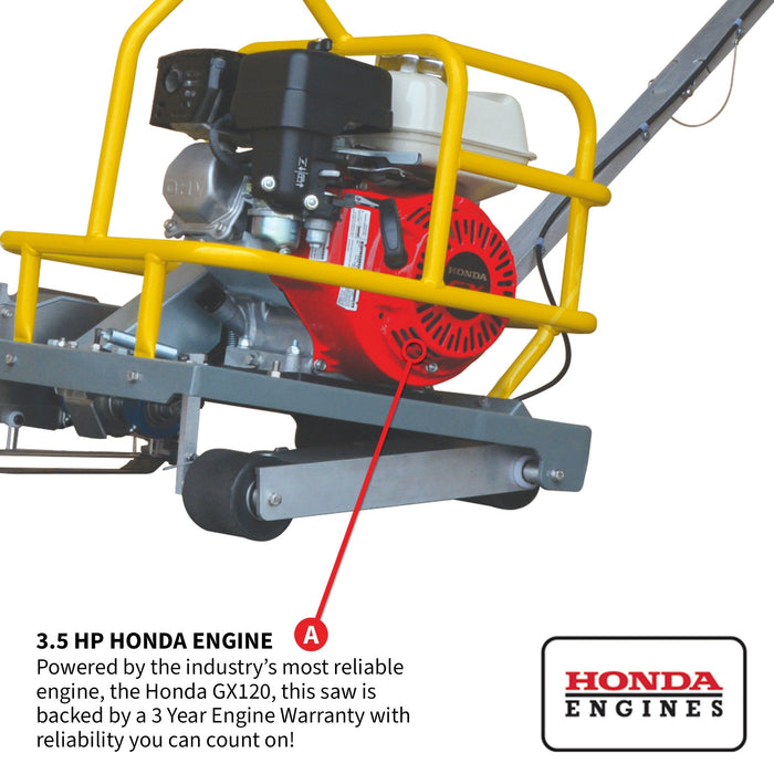 6" Early Entry Green Concrete Saw with 3.5 HP Honda GX120 Engine - Sweatfully