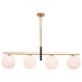 Spark Modern Gold Linear 4 Light Chandelier - Sweatfully