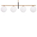 Spark Modern Gold Linear 4 Light Chandelier - Sweatfully