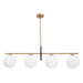 Spark Modern Gold Linear 4 Light Chandelier - Sweatfully