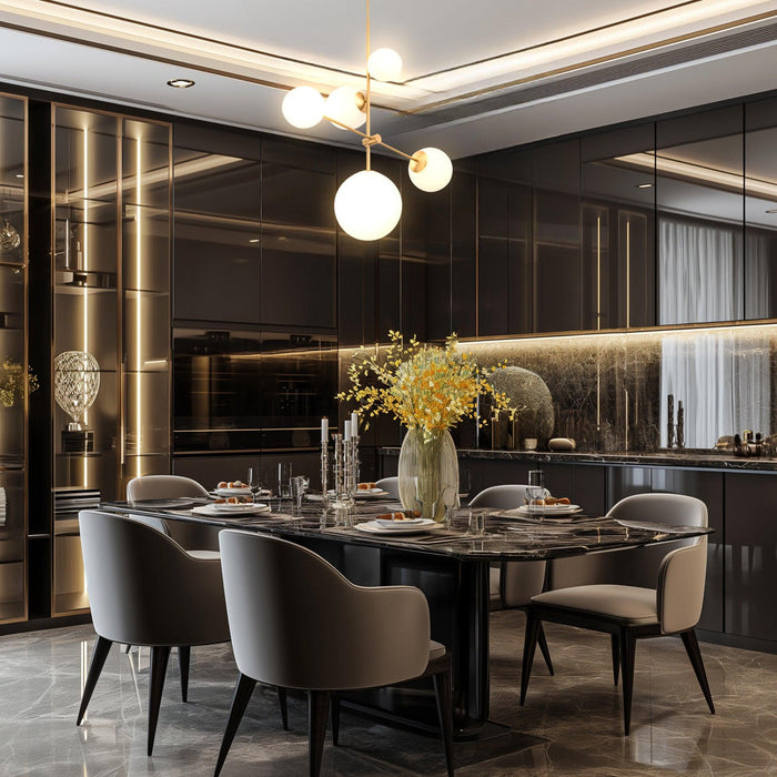 Spark Modern Gold 5 Light Dimmable Chandelier - Sweatfully