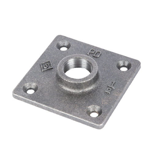 1/2 in. Black Square Floor Flange - Sweatfully