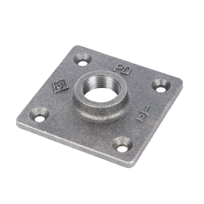 1/2 in. Black Square Floor Flange - Sweatfully