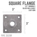 1/2 in. Black Square Floor Flange - Sweatfully