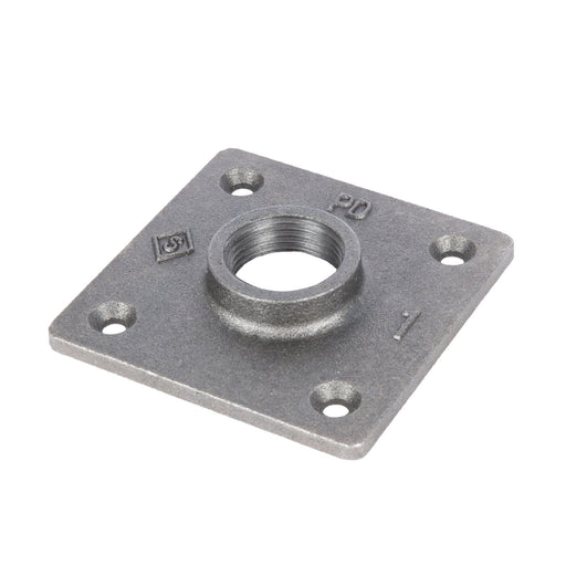 1 in. Black Square Floor Flange - Sweatfully