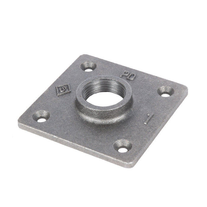 1 in. Black Square Floor Flange - Sweatfully