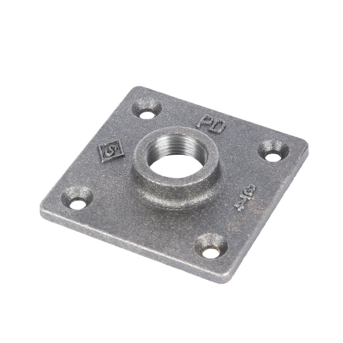 3/4 in. Black Square Floor Flange - Sweatfully