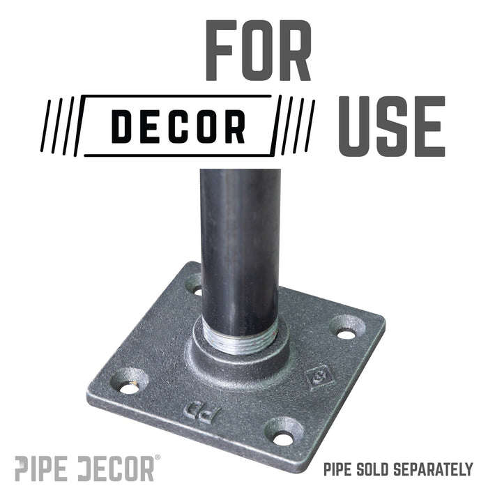3/4 in. Black Square Floor Flange - Sweatfully