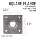 3/4 in. Black Square Floor Flange - Sweatfully