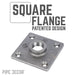 3/4 in. Black Square Floor Flange - Sweatfully