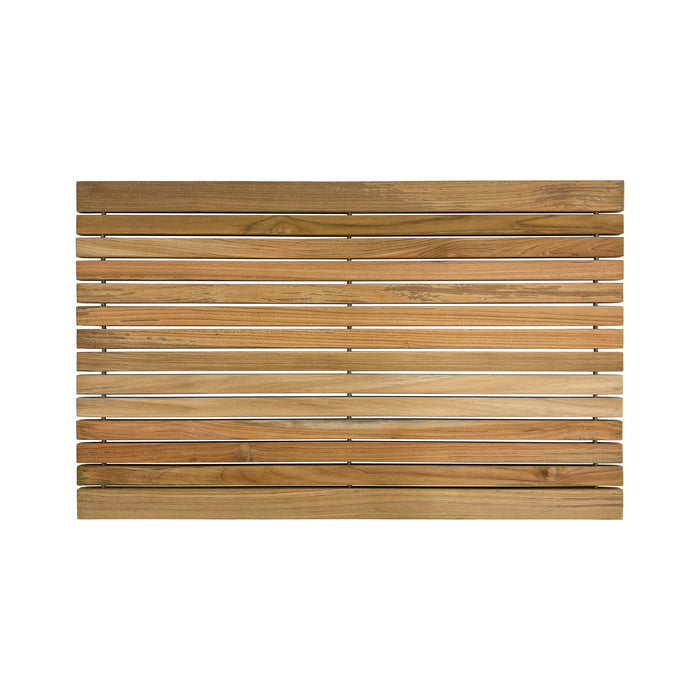 Belize Teak String Mat with Rubber Footing 31.4" x 19.6" - Sweatfully