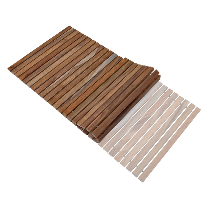 Sandpoint Natural Teak Shower and Bath String Mat 40″ x 20″ - Sweatfully