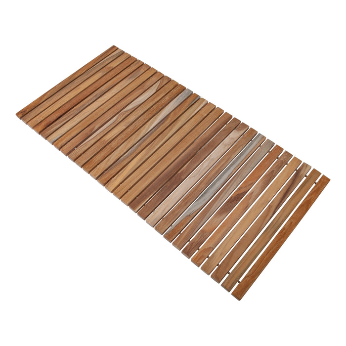 Sandpoint Natural Teak Shower and Bath String Mat 40″ x 20″ - Sweatfully